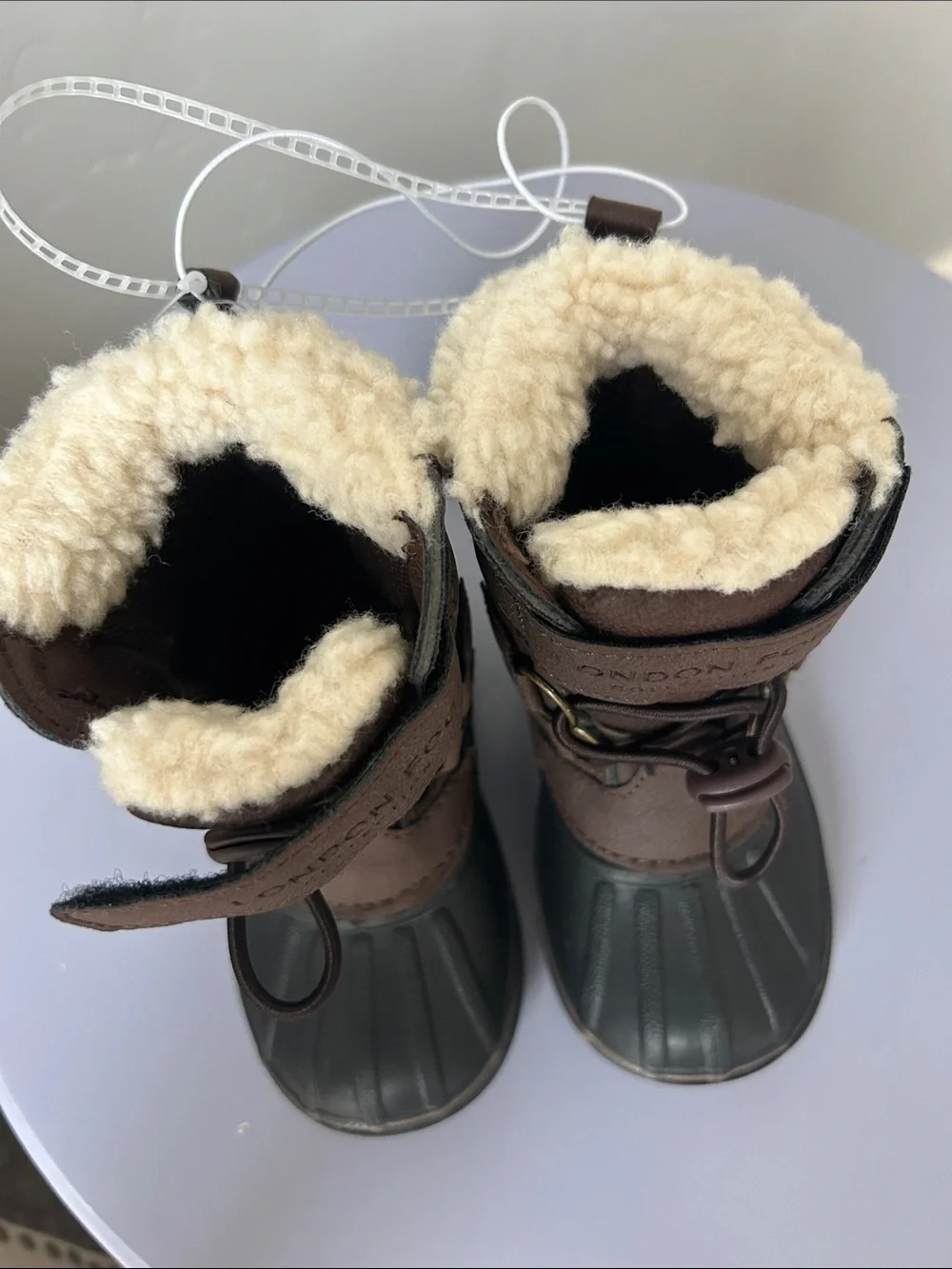 London Fog Collection Kids Brown Oxford Cold-Weather Snow Boots Sz 5 and 10